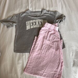 Art Class Gray and Pink Kids Pajamas